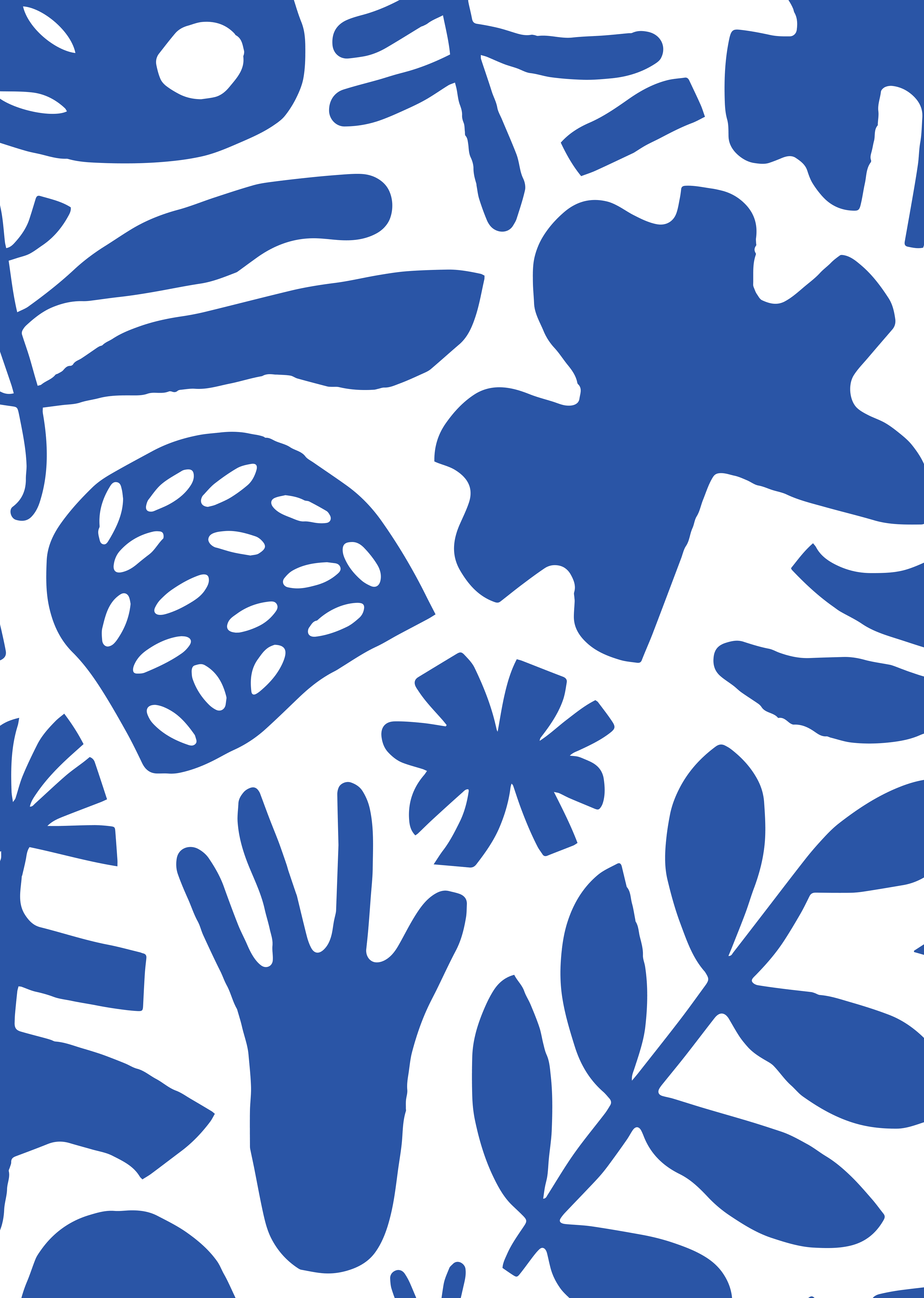 Abstract Blue Florals 2